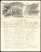 1913 Karánsebes, M. Steinschneider & Co. Divatáruházának fejléces levélpapírjára írt levél