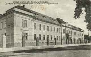 1929 Székelykeresztúr, Kristur, Cristuru Secuiesc; Liceul Unitar / Unitárius főgimnázium. Kiadja Ifj. Szemerjay Károly / Unitarian high school (EK)