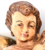 2 db festett falra akasztható angyalka, őrlemény, kopott, m:13 cm (2×)