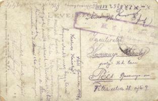 1917 Kárpátok, vasúti sín, gyerekek / Carpathian Mountains, railway line, children + "M. k. I. ...