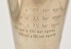 A Budapesti Parancsnokság legjobb önálló egysége, munkásőr kupa, kopásnyomokkal, m: 42 cm