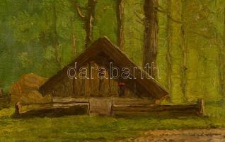 Mesterházy Dénes (?-?): Erdei lak, olaj-vászon, jelzett, keretben, 50×40 cm