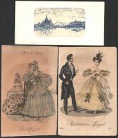 cca 1840 15 db metszet és litográfia klf témákkal