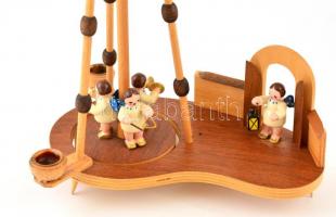 Fa karácsonyi dísz, kis sérüléssel, propeller lapátjai kijárnak, m: 26,5 cm