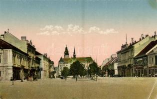 Kassa, Kosice; Hlavna ulica / Fő utca, üzletek, székesegyház, dóm. Lichtig 132. / main street, shops, cathedral (EK)