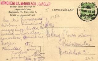 1914 Budapest V. Förster János "Apostolok"-hoz sörözője, fülkék belső. Kígyó utca 6. + Mün...