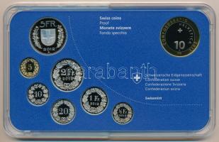 Svájc 2012B 5r - 10Fr (8xklf) forgalmi sor műanyag dísztokban, benne 10Fr "Tehén viadal" f...