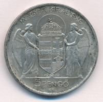 1939. 5P Ag "Horthy balra" T:1-,2 patina Adamo P8.2