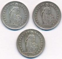 Svájc 1948-1953. 1/2Fr Ag (3xklf) T:2,2-
Switzerland 1948-1953. 1/2 Franc Ag (3xdiff) C:XF,VF