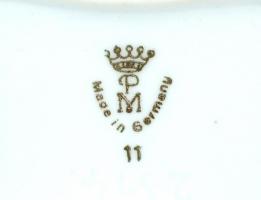 Martinroda porcelán virágmintás, aranyozott ékszerdoboz, matricás, jelzett, kis kopásnyomokkal, 6×7×...