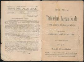 1848-48-iki történelmi tárcza-napló. Összeáll.: Kuszkó Istvánné Tokaji Irma. Első évi folyam. Negyed...