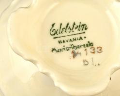 Edelstein Bavaria porcelán teáscsésze és tál, matricás, jelzett, kopásnyomokkal, d: 10 és 15 cm