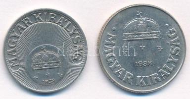 1938. 20f + 50f Cu-Ni T:1- 
Adamo P4, P5