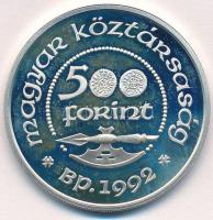1992. 500Ft Ag "Szent László" MNB dísztokban, tanúsítvánnyal T:1-(eredetileg PP) Adamo EM1...