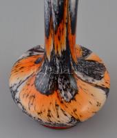 Dekoratív fújt váza, több rétegű, jelzés nélkül, hibátlan, m: 20,5 cm