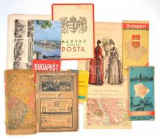 Vegyes térkép és nyomtatvány tétel: kb 20 db 19. századi térkép, divat metszetek, nyomtatványok