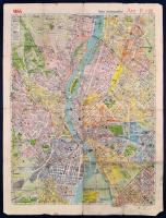 1944 Budapest térképe. Stoits Gy. Utcajegyzékkel. 43x59 cm (kisebb szakadásokkal, ceruzás bejelöléssel)