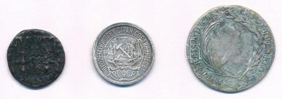 DN azonosítatlan római Br érme + 1764KB 10kr Ag "Mária Terézia" + 1922. 10k Ag T:2-3-
