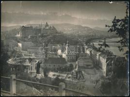 cca 1930 Budapest, a Tabán és a Vár. gyűrődésekkel 24x16 cm