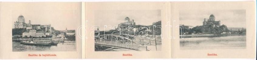 Párkány, Stúrovo; Kilátás az esztergomi bazilikára, Nagy és Szabó üzlete, sérült leporellólap (levál...