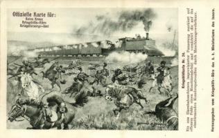 Kriegsbildkarte Nr. 24. Panzerzug / K.u.K. (Austro-Hungarian) military art postcard, panzer train (armored train) s: Richard Assmann