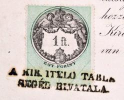 1868 Díszes, nagy méretű ügyvédi oklevél 58x43 cm