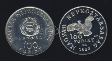 1980. 100Ft "Szovjet-magyar közös űrrepülés" T:BU + 1983. 100Ft "Simon Bolivar" ...
