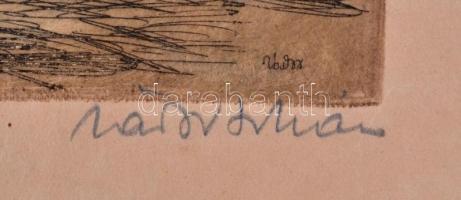 Zádor István (1882-1963): Balaton parton. Rézkarc, papír, jelzett, 36x24 cm