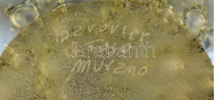 Barovier jelzéssel: Fújt buborékos kis váza, két rétegű, hibátlan, m: 8 cm