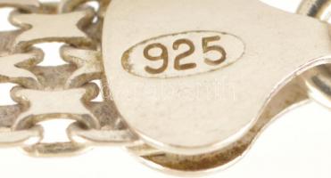 Ezüst(Ag) háromsoros szövött nyaklánc, jelzett, h: 42 cm, nettó: 16,3 g