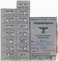 Német Harmadik Birodalom 1939-1940. 15db húsjegy nem teljes ívben, lyukasztva T:III German Third Reich 1939-1940. 15pcs of meat coupons in sheet, perforated C:F