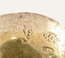 Ezüst(Ag) négylevelű lóhere tálka, jelzett, 7×7 cm, nettó: 13,8 g