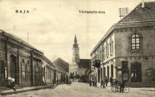 1925 Baja, Vörösmarty utca, templom, Központi szálloda és kávéház