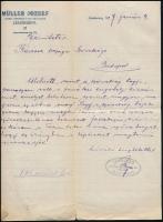 1927 Jászberény, Müller József Lehel vendéglő és Szálloda fejléces levélpapírjára írt levél