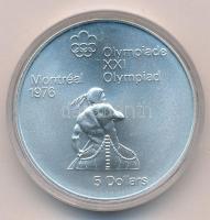 Kanada 1974. 5$ Ag Montreali olimpia - Kenuzás T:BU Canada 1974. 5 Dollars Ag Montreal Olympic Games - Canoeing C:BU Krause KM#92