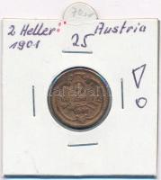 Ausztria 1901. 2h Br ritka év! T:2,2- Austria 1901. 2 Heller Br Rare year! C:XF,VF Krause KM#2801