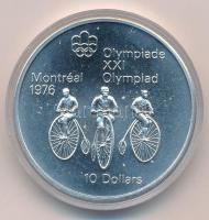 Kanada 1974. 10$ Ag Montreali olimpia - Kerékpározás T:BU kis patina Canada 1974. 10 Dollars Ag Montreal Olympic Games - Cycling C:BU small patina Krause KM#96