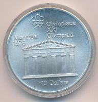 Kanada 1974. 10$ Ag Montreali olimpia - Zeusz-templom T:BU Canada 1974. 10 Dollars Ag Montreal Olympic Games - Temple of Zeus C:BU Krause KM#94