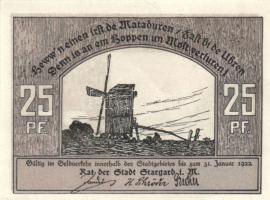 Német Birodalom/Weimari Köztársaság/ Stargard 1922. 10Pf + 25Pf + 50Pf 3klf db, teljes sor T:I