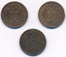 Ausztria 1895-1900. 2h Br (3xklf) T:2,2-
Austria 1895-1900. 2 Heller Br (3xdiff) C:XF,VF
Krause KM...