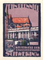 Német Birodalom/Weimari Köztársaság/ Schwerin 1922. 10Pf + 25Pf + 50Pf 3klf db, teljes sor T:I