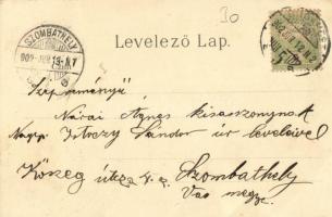 1902 Budapest V. Ferenc József tér, rakpart. Gustav Ertel Art Nouveau, litho (EK)