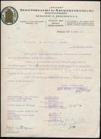 1924 Bp.V., Saccus Zsákforgalmi és Árukereskedelmi Részvénytársaság fejléces levélpapírjára írt levél