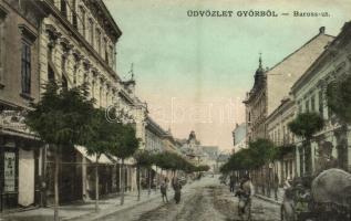 1908 Győr, Baross út, Strausz üzlete. Kiadja Nitsmann József (EK)