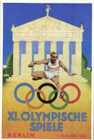 1936 Berlin XI. Olympische Spiele / Summer Olympics in Berlin advertisement card, So. Stpl s: Schroffner