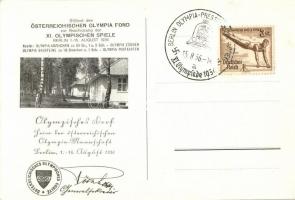 1936 Berlin XI. Olympische Spiele / Summer Olympics in Berlin advertisement card, So. Stpl s: Schrof...