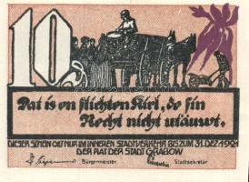 Német Birodalom/Weimari Köztársaság/ Grabow 1922. 10Pf + 25Pf + 50Pf 3klf db, teljes sor T:I