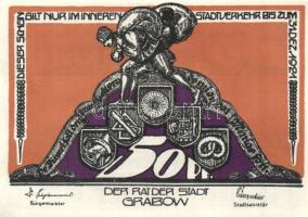 Német Birodalom/Weimari Köztársaság/ Grabow 1922. 10Pf + 25Pf + 50Pf 3klf db, teljes sor T:I