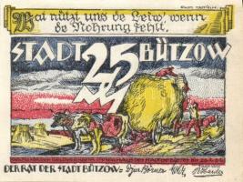 Német Birodalom/Weimari Köztársaság/ Bützow 1922. 10Pf + 25Pf + 50Pf 3klf db, teljes sor T:I