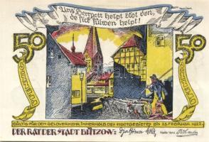 Német Birodalom/Weimari Köztársaság/ Bützow 1922. 10Pf + 25Pf + 50Pf 3klf db, teljes sor T:I